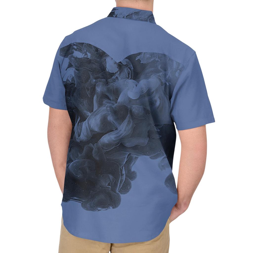 Men'S Fashionable Lapel And Shoulder Length Short Sleeved Casual Top