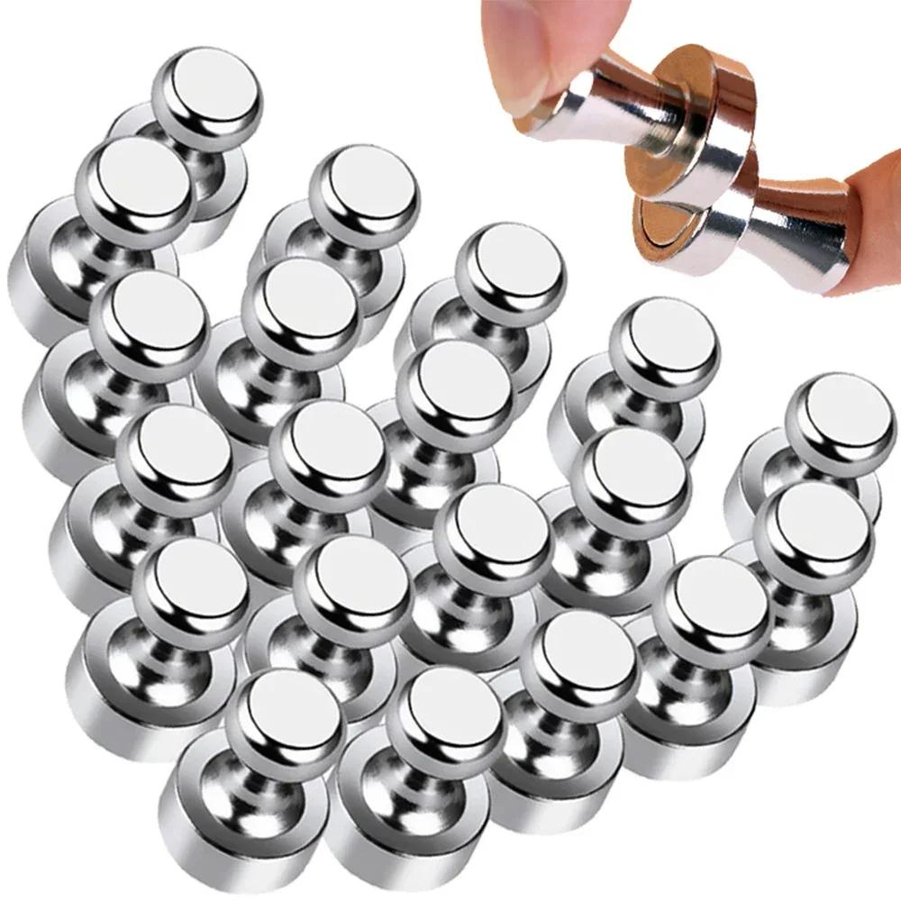 Metal Magnetic Fixed Push Pins Neodymium Sucker Hooks Refrigerator Magnet Thumb Tacks  Steel Magnets Whiteboard Retainers