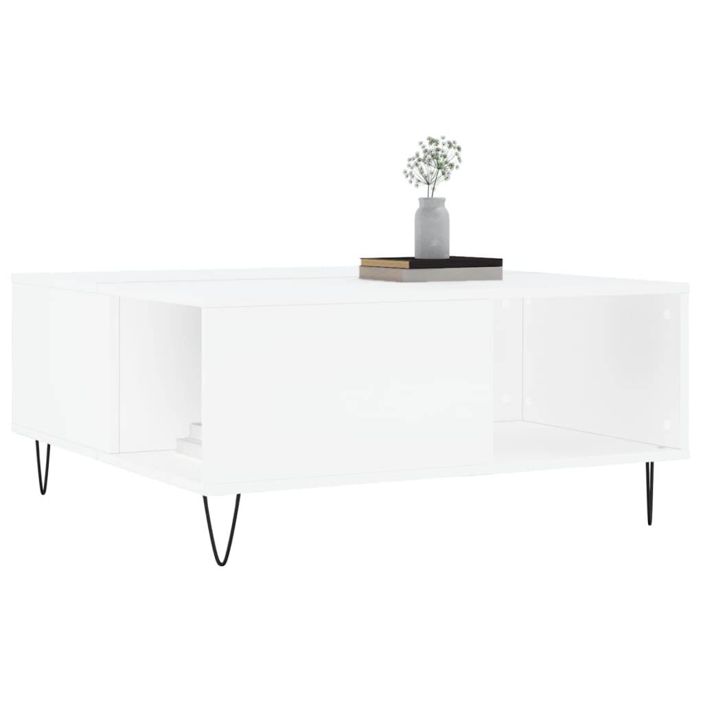 Coffee Table, White 80X80X36.5 Cm, Wood-Based Material