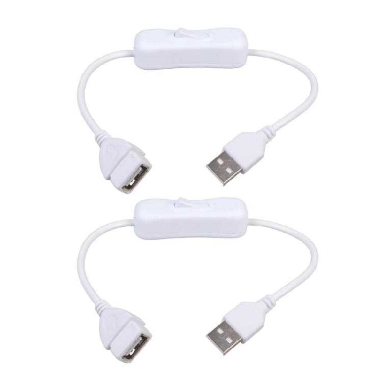 2pieces USB Charging Cable USB Switcher Cord With Power Switcher For Desk Fan LED Light Low Power USB A Devices 30cm