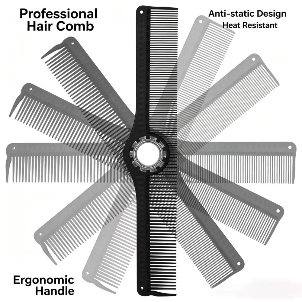 Non-slip Rotating Finger Ring Hair Comb Professional Rotating Bearing Grooming Comb  Barber