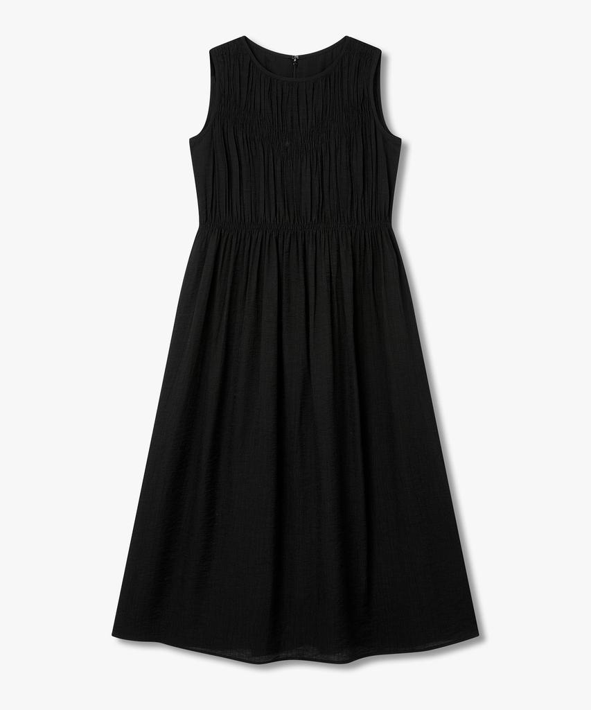Bobeu Shirred Crinkle Sleeveless Dress_Black 7156237001