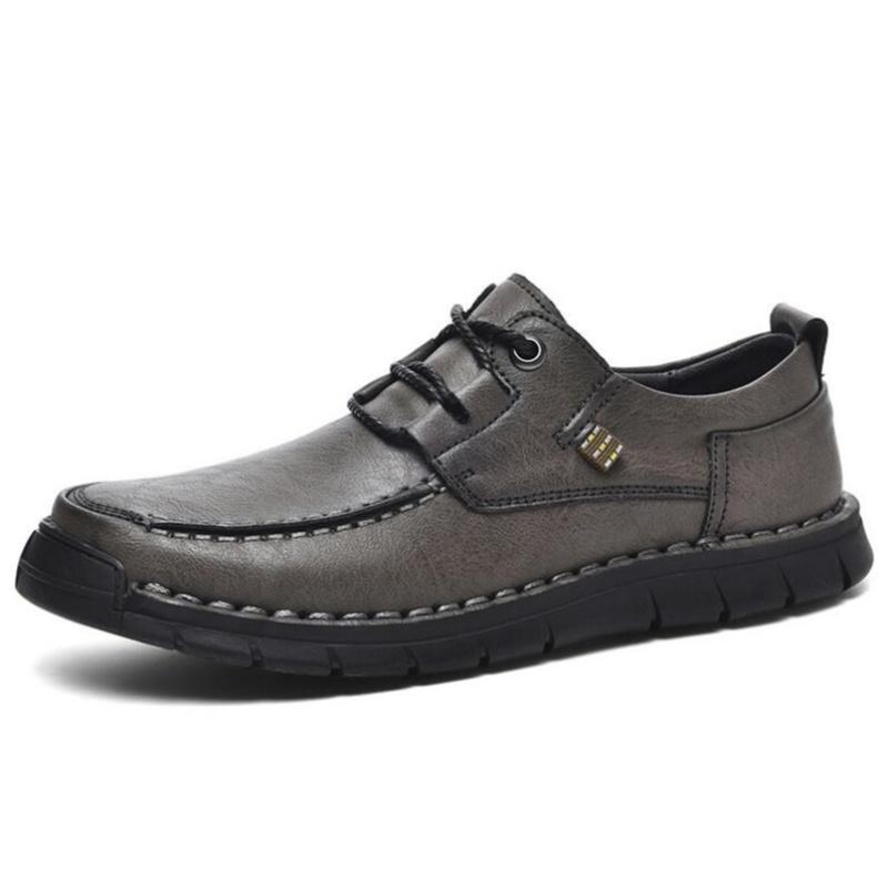 Autumn Men Casual Shoes Handmade Leather Loafers Comfortable Men's Shoes Quality Split Leather Flat Moccasins Men Sneakers