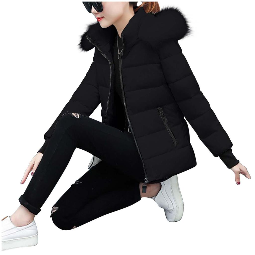 Winter Coat Women's Warm Jacket  Women's Long Sleeve Winter Coat With Pocket
