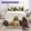 Royal Canine Fashion Pattern Bedding uilt Set uilt Cover Pillowcase Home Decoration Birthday Gift (1 * duvet cover + 2 * pillowcase without core)_XIA