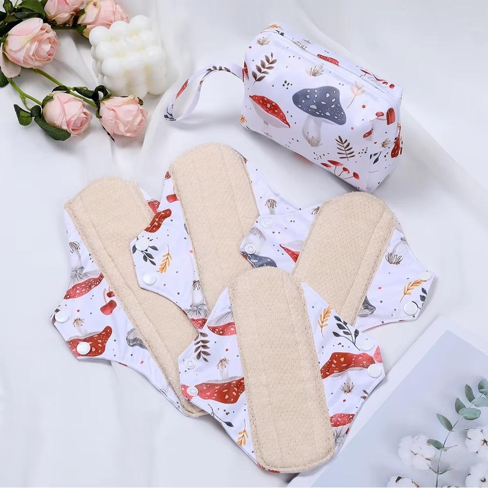 5Pcs/Set Cotton Sanitary Napkins Reusable Menstrual Pads High Quality Panty Liners