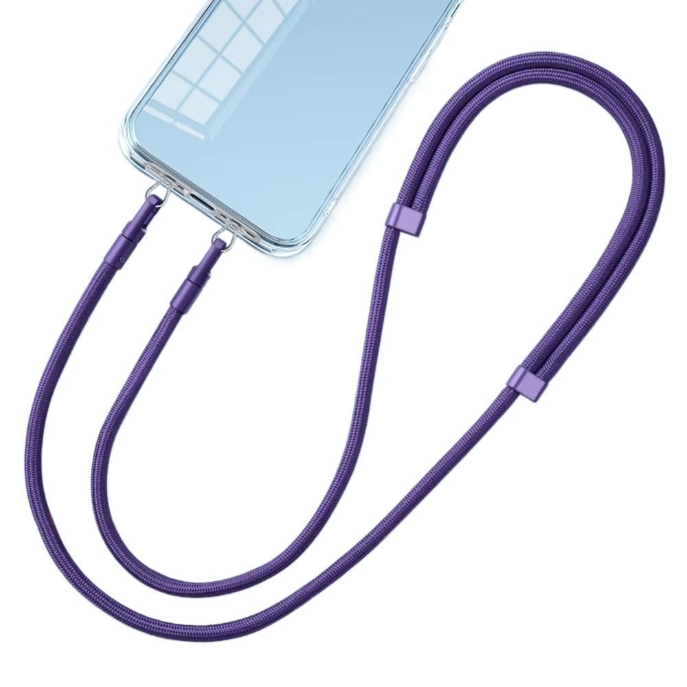 

Зажим из нержавеющей стали Шнурок для мобильного телефона Регулировка Шейные ремешки для телефона Патч для шнурка фиолетовый