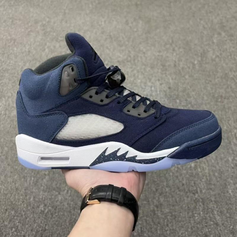 Men Women Basketball Shoes Low Top Synthetic Leather Breathable Outdoor Court Sneakers AJ5 Style