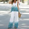 Summer Casual Women's Printed Sleeveless Top and Loose High-waisted Trousers Two-piece Set