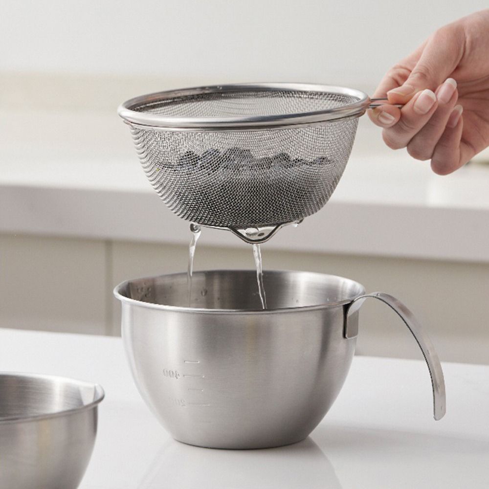 2Pcs/set Rust Proof Stainless Steel Colander Fine Mesh Food Strainer  Food Prep
