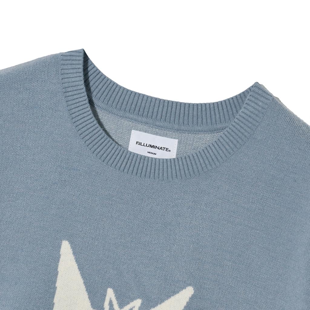 FILLUMINATE Star Graphic Half Knit - Light Blue