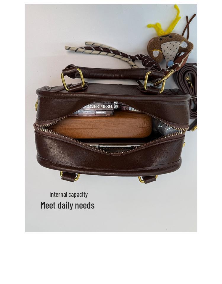 Women's Retro Fashion Crossbody Bowling Bag - Winter 2025 Trendy Niche Shoulder Bag