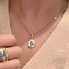Romantic and Creative Palace Style Retro Aquamarine Necklace White Fritillaria Blue Collarbone Chain Pendant Exquisite Jewelry