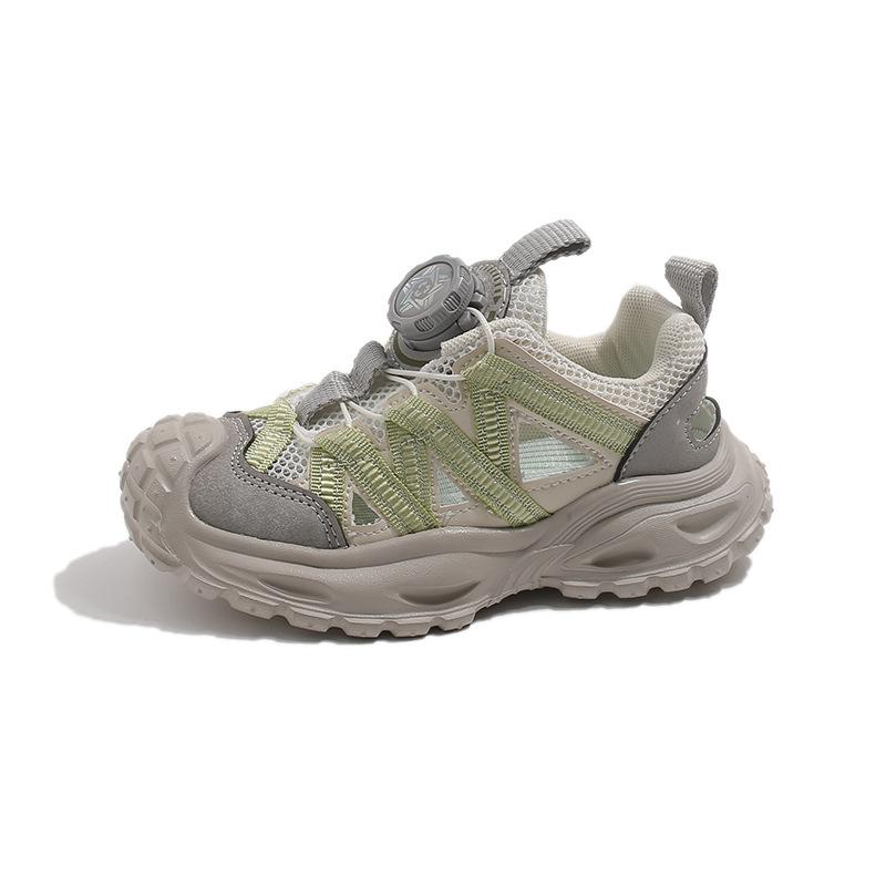 

New Style Flip-up Buckle Breathable Girls Sports Shoes 30 зелений