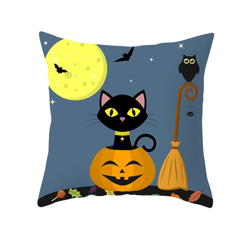 Funny Pumpkin Head Halloween Pillow Cover Home Furnishing Printed Living Room Sofa Cushion Cover Cushion Cover