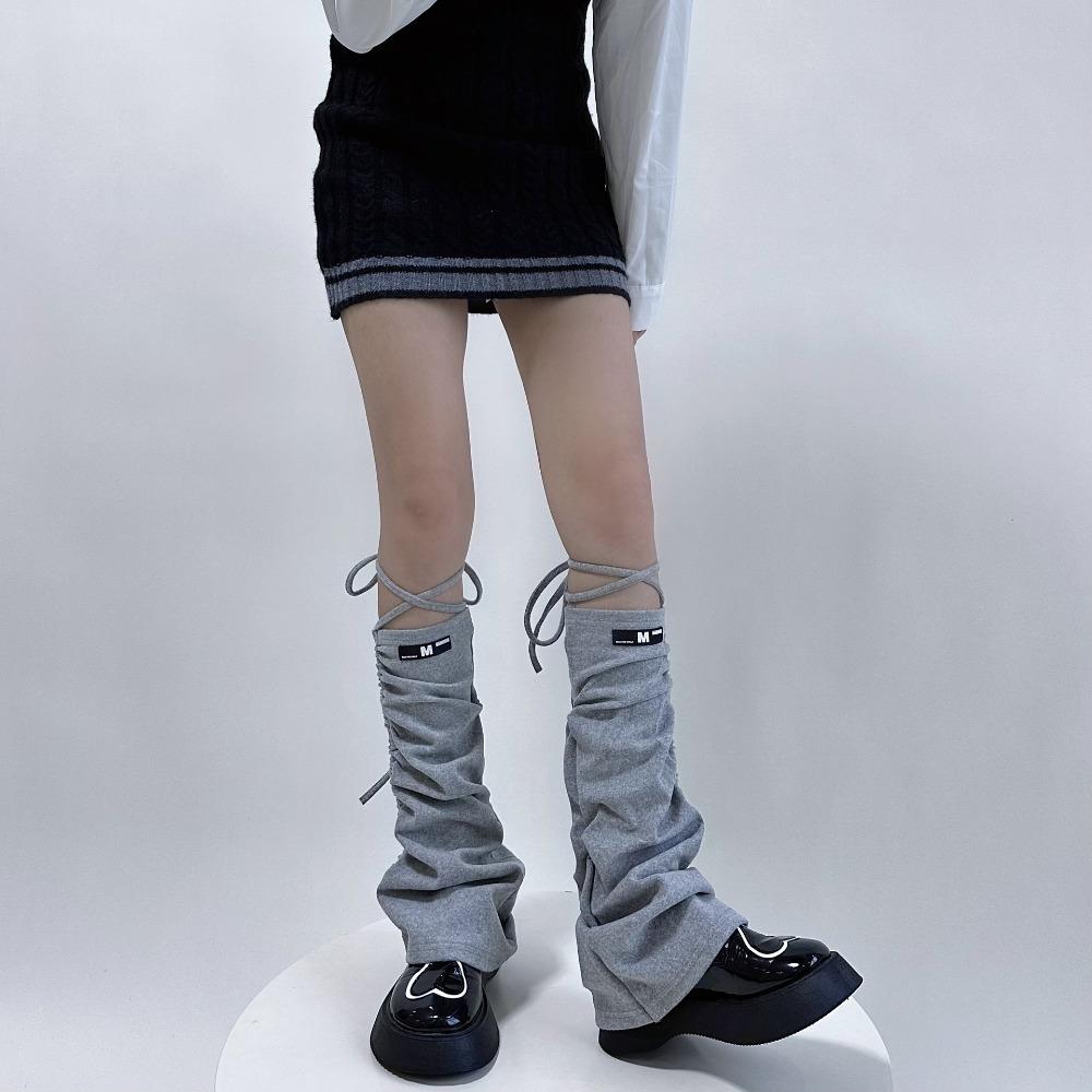 Y2k Striped Foot Covers Cotton Boot Socks Japanese Leg Warmers  Women Girls