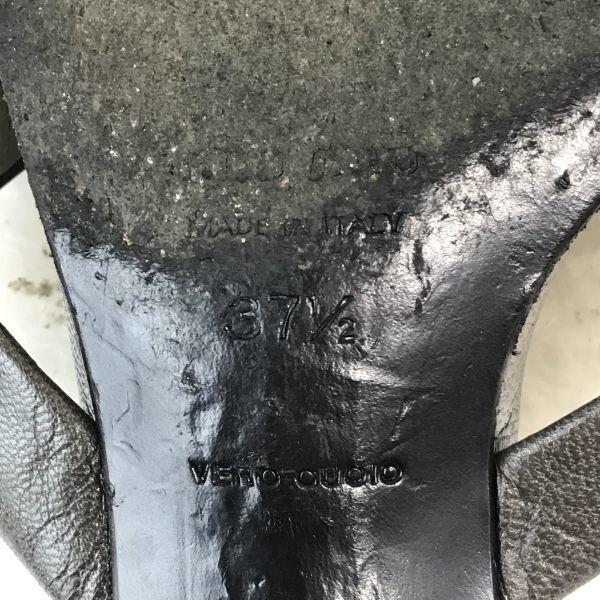 Miu Miu Mule Sandals Low Heel 37.5 23.5 Gray Shoes Mule Sandal(USED)