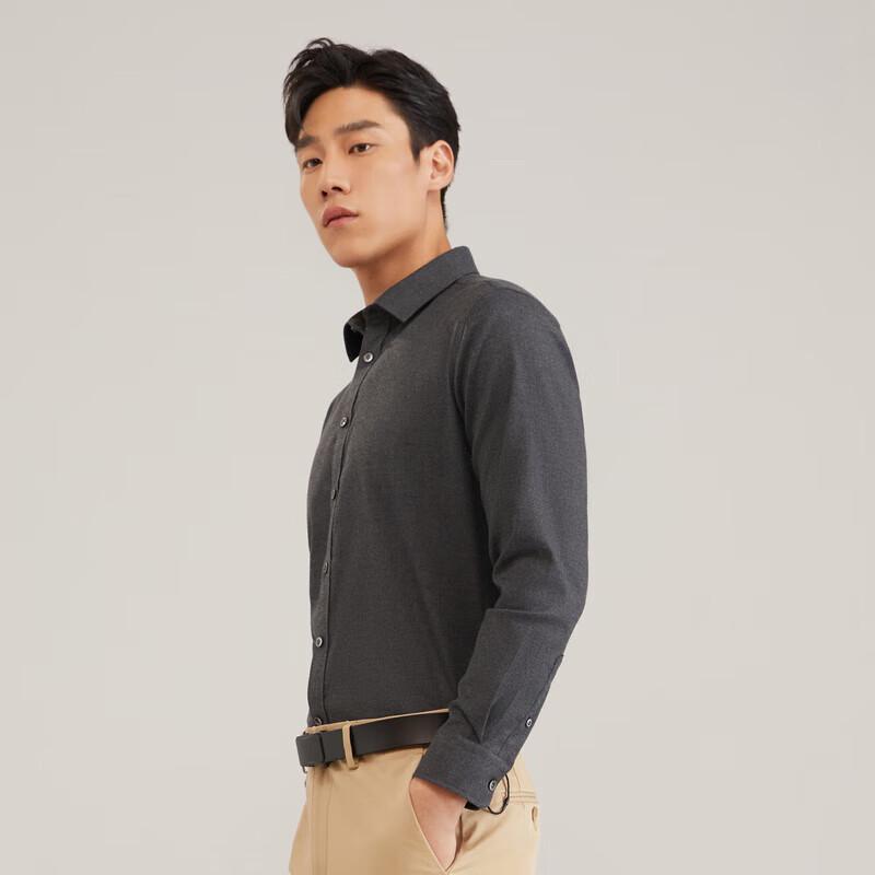YOUNGOR Men s Winter Business Casual Flannel Long Sleeve Shirt 41