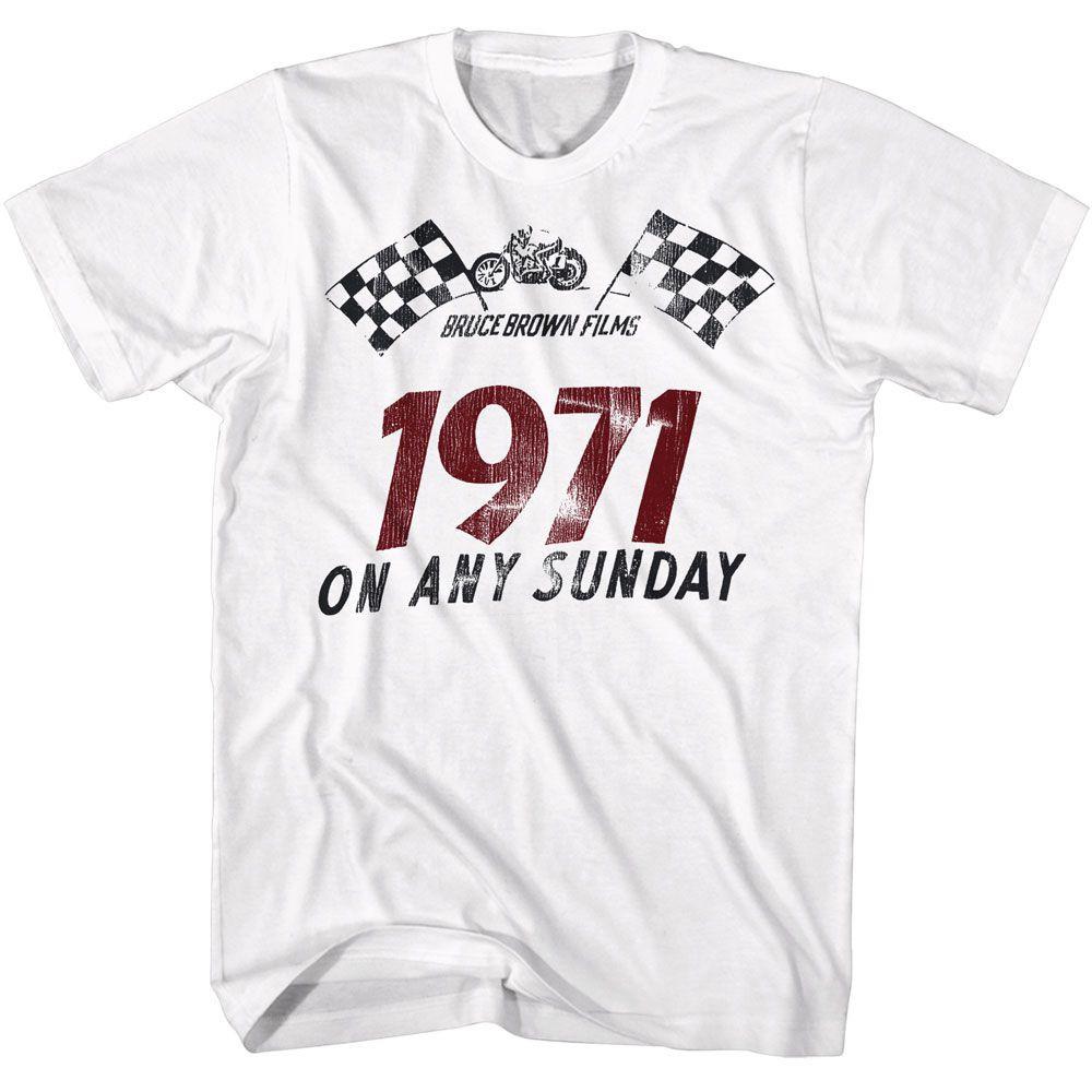 Bruce Brown Films 1971 Any Sunday White Movie Shirt XL