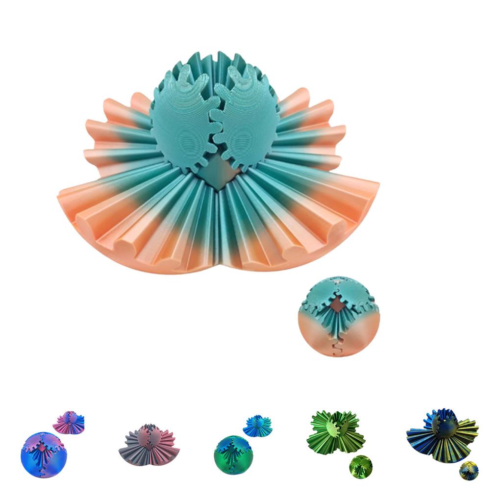3D Printed Gear Ball Regulate Tension Portable Rotation Gear Sphere Desk Toy for Stress Anxiety Rela