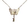 18k Gold Plated Butterfly Key Necklace: Elegant French Hollow Design for Women