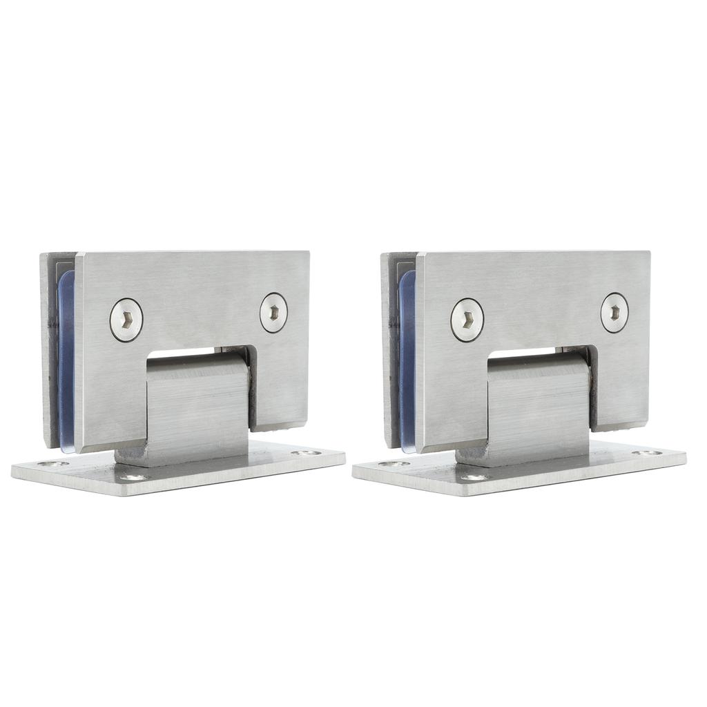 2Pcs Glass Door Hinge Heavy Duty Glass Door 90 Degree Hinges Durable Stainless Steel Bathroom Gate Clamp for Bathroom