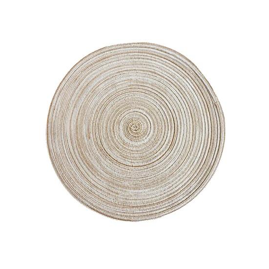 Round Woven Placemats for Table Nordic Faux Cotton Linen Yarn