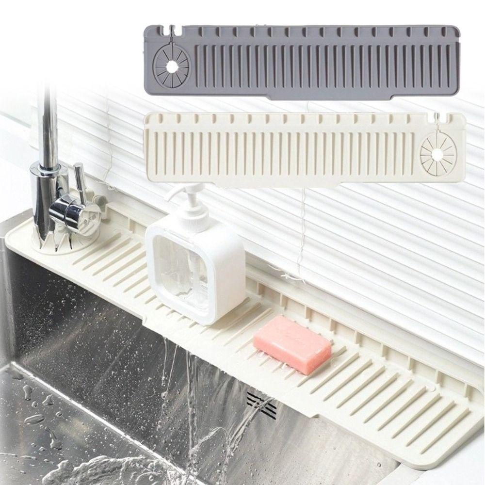 Silicone Faucet Drip Mat Large Size Drain Drying Pads New Water Catcher Mat for Kitchen Sink