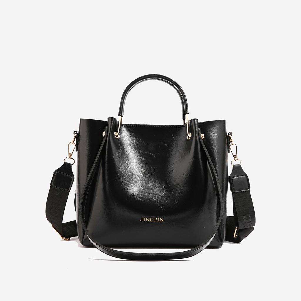 This year's popular bag women 2025 new retro fashion broadband shoulder messenger bag portable large-capacity bucket bag