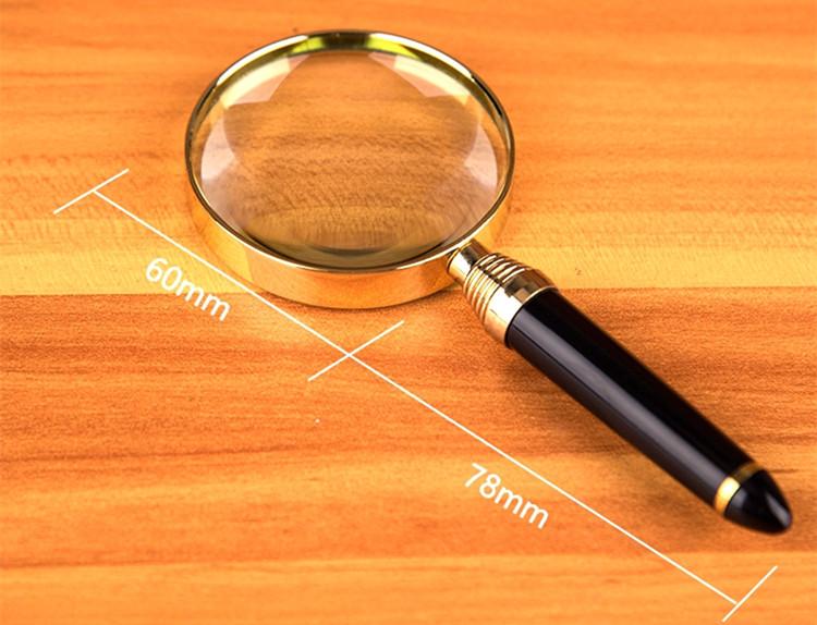 

20X Портативна ручна лупа лупа лупа Скляна лінза для ювелірних виробів Газета Книга Інструменти для читання 20X коричневий