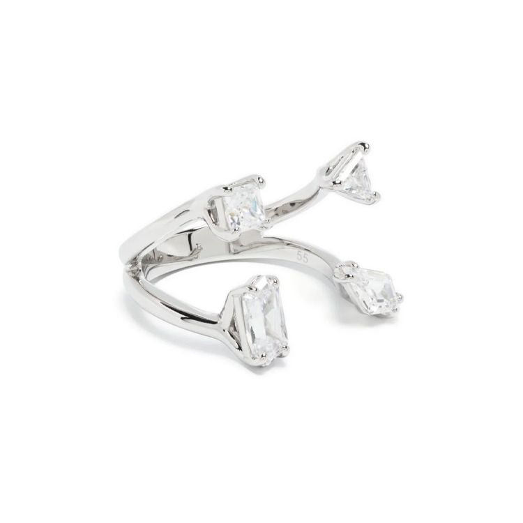 Swarovski Mesmera Series Polished Effect Brass Crystal Ring Women rings Silver 5661704 55,Silver