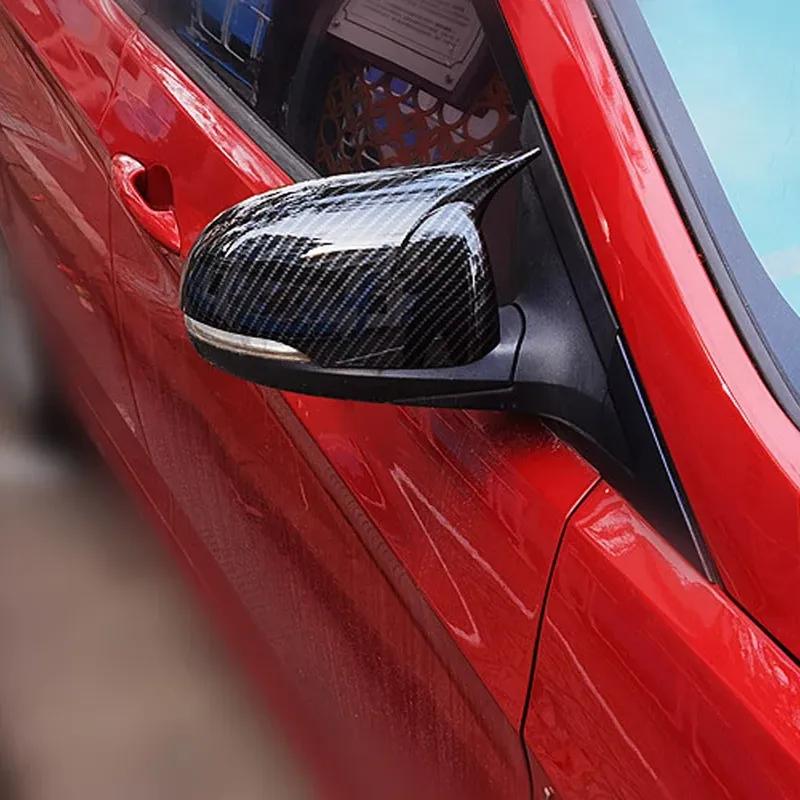 For Hyundai I20 2008-2014 OX Horn Rearview Mirror Cap Side Mirror Cover Exterior Sticker Wing Trim Car Accessories With/No Light