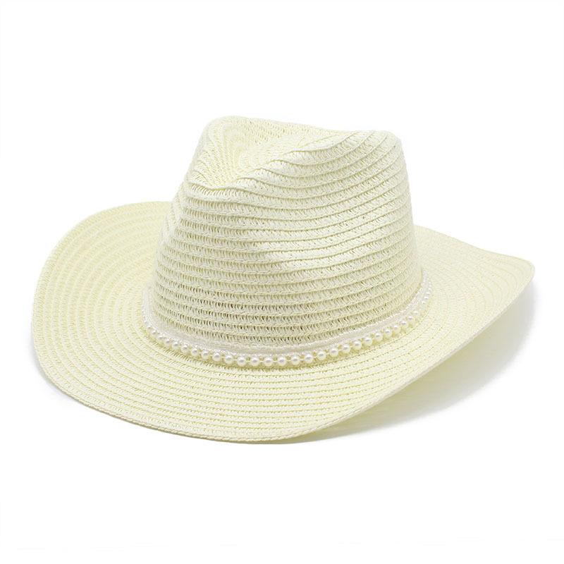 Western Cowboy Straw Hat Couple Outdoor Seaside Beach Hat Sunscreen Visor Hat Big Eaves Hat