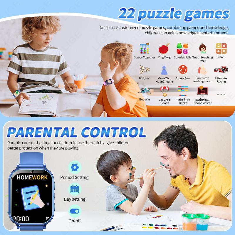 Children's Smart Watch Age 3-12 Years Old Kid Watch Learning Game Camera Video Audio Story Child Smartwatch Girl Boy Gift
