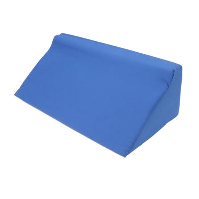 Travesseiro de cunha lateral azul com zíper oculto em couro PU, almofada de cunha lateral inclinada para adultos