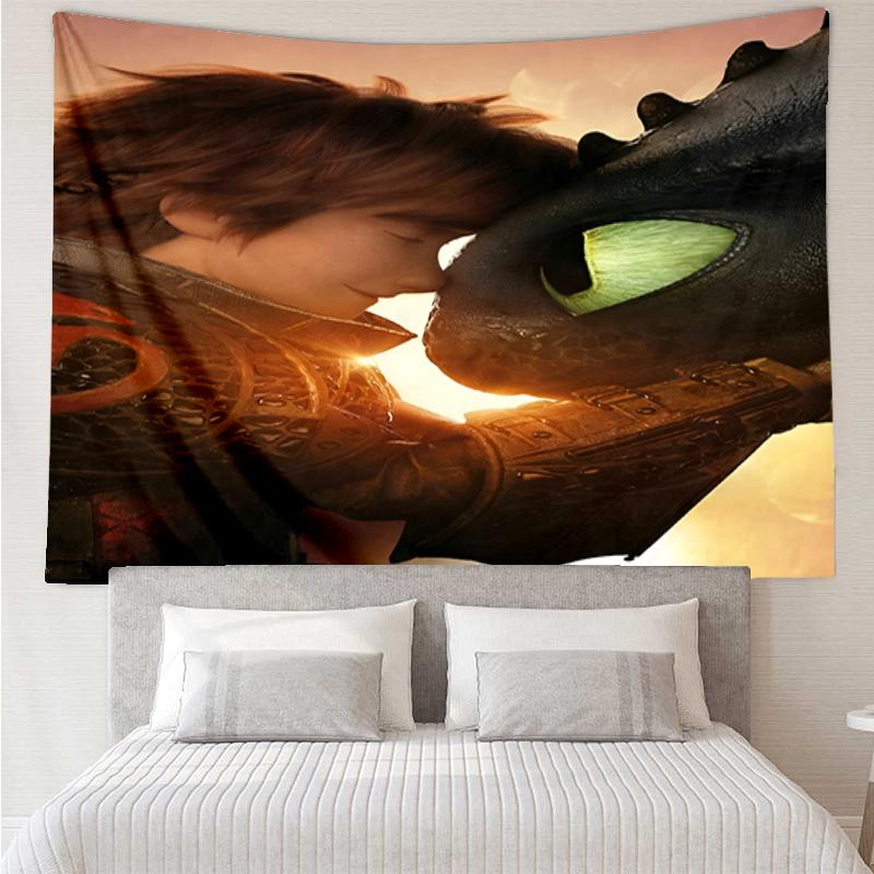 Dragon Print Tapestry, Backdrop, Easy Setup, Ideal for Bedroom, Office & Living Room, with Aesthetic Wall Hanging Decor.
