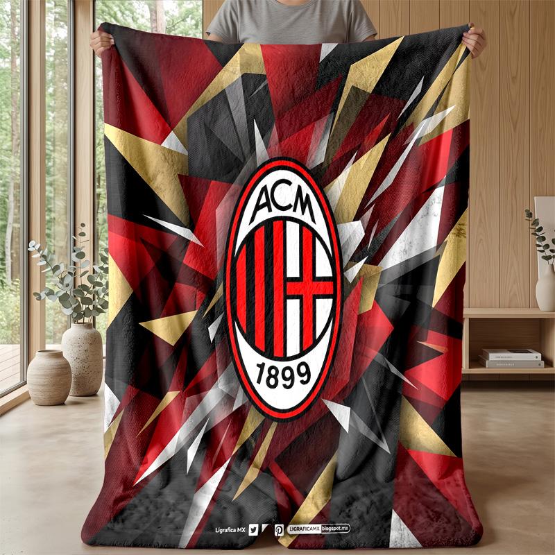 AC Milan Theme blanket Soft Flannel Blanket Plush Throw Blanket Cozy Sofa Bed Blanket for Home Decor