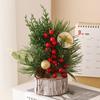 Christmas Tree Desktop Artificial Mini Xmas Tree Decor Red Berry Pinecone Green Home Fireplace Decoration Winter Navidad Gift