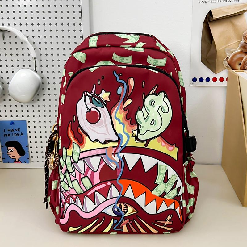 Zaino Colorato Squalo Studente Leggero Impermeabile Scuola Stampato Grande Capacità Cartone Animato