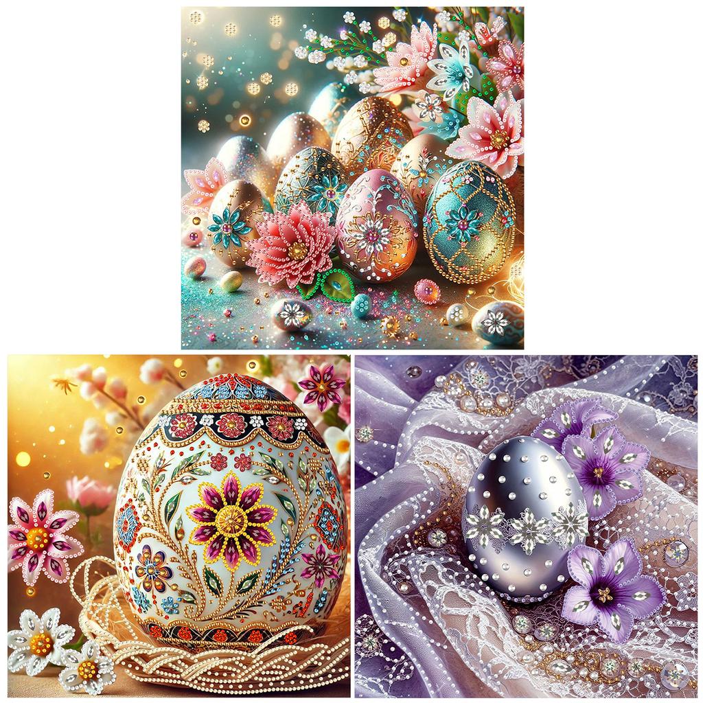 Kit Pittura Diamante 5D Fai da Te con Trapano Parziale a Forma Speciale di Pasqua per Adulti Principianti Decorazioni per la Casa Kit Diamond Art 30x30cm