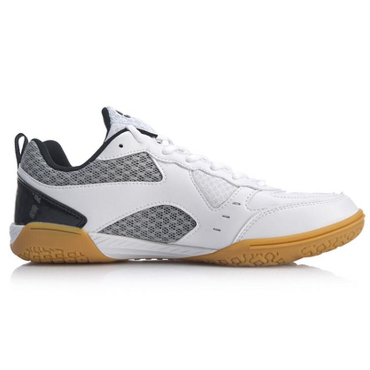 Li Ning Comfortable Abrasion Resistant Breathable Low Top Table Tennis Shoes Men's Black White APTP001-4