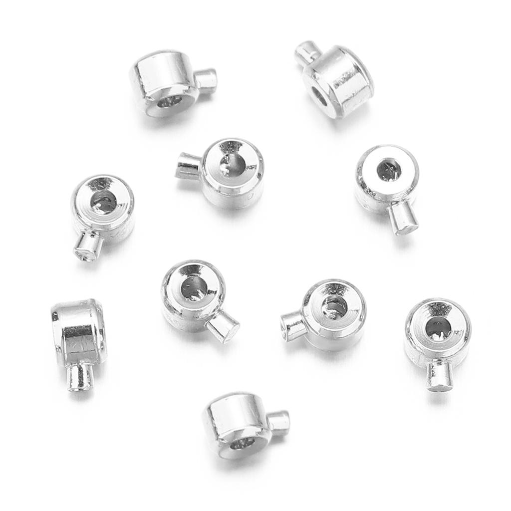 10pcs/lot Metal Crimp End Beads Stopper Beads Positioning Clasp Beads For Jewelry Making DIY Necklace Bracelet Accessories