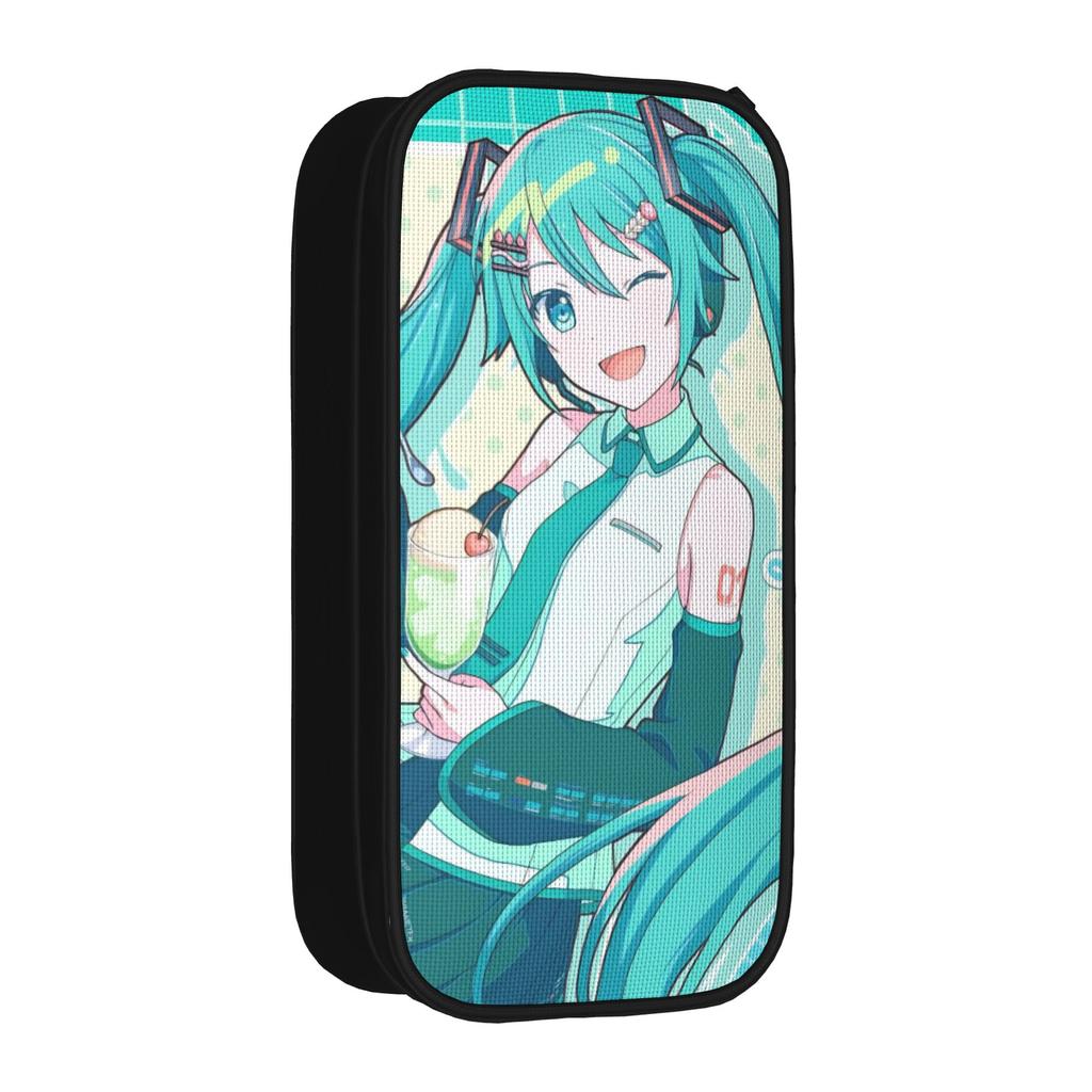 Anime Hatsunes Mikus Pencil Cases Fashion Pen Bag Kids Large Storage School Supplies Gifts Pencil Box