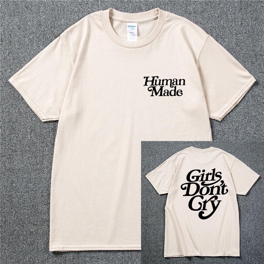 Girls Don’t Cry Human Unisex T-shirt  Unisex Cotton Best Quality Black White Letter Printing Casual Hip Hop Tshirts Harajuku Tops T