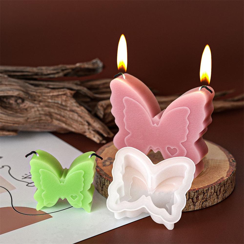 Heart-shaped Butterfly Candle Silicone Mold DIY Butterfly Plaster Epoxy Resin Soap Wax Making Molds Crafts Home Decor Ornament