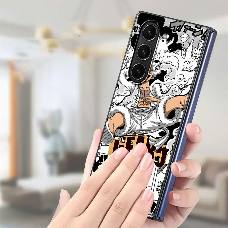 One Piece Luffy Back Phone Cover Case for Samsung Galaxy ZFold5 ZFold6 ZFold3 Z Fold 7 6 5 4 3 ZFold4 ZFold7