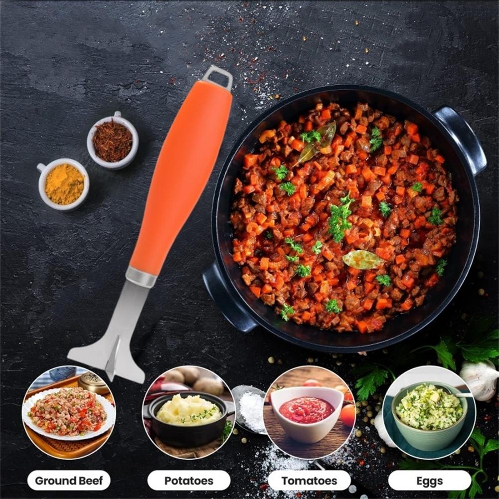 Hamburger Chopper Potato Masher Stainless Steel Meat Chopper Cooking Tool