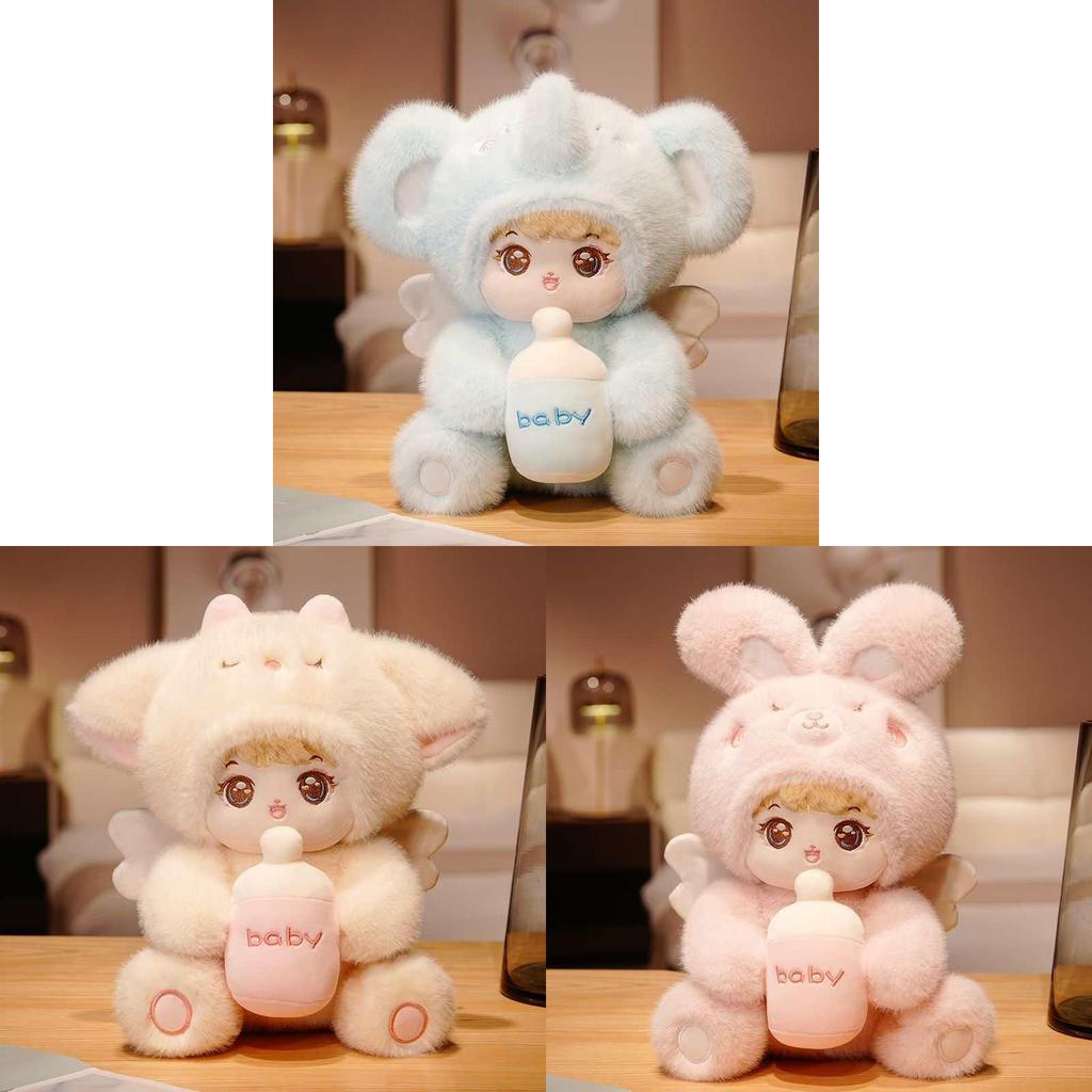 Kids Soft Plush Toy With Rabbit Elephant Design And Baby Bottle Decor For Kids Playroom Decor