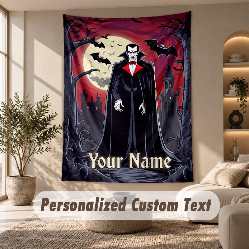 Tapestry Custom Name Text, Wall Hanging Tapestry Home Room DecorDracula