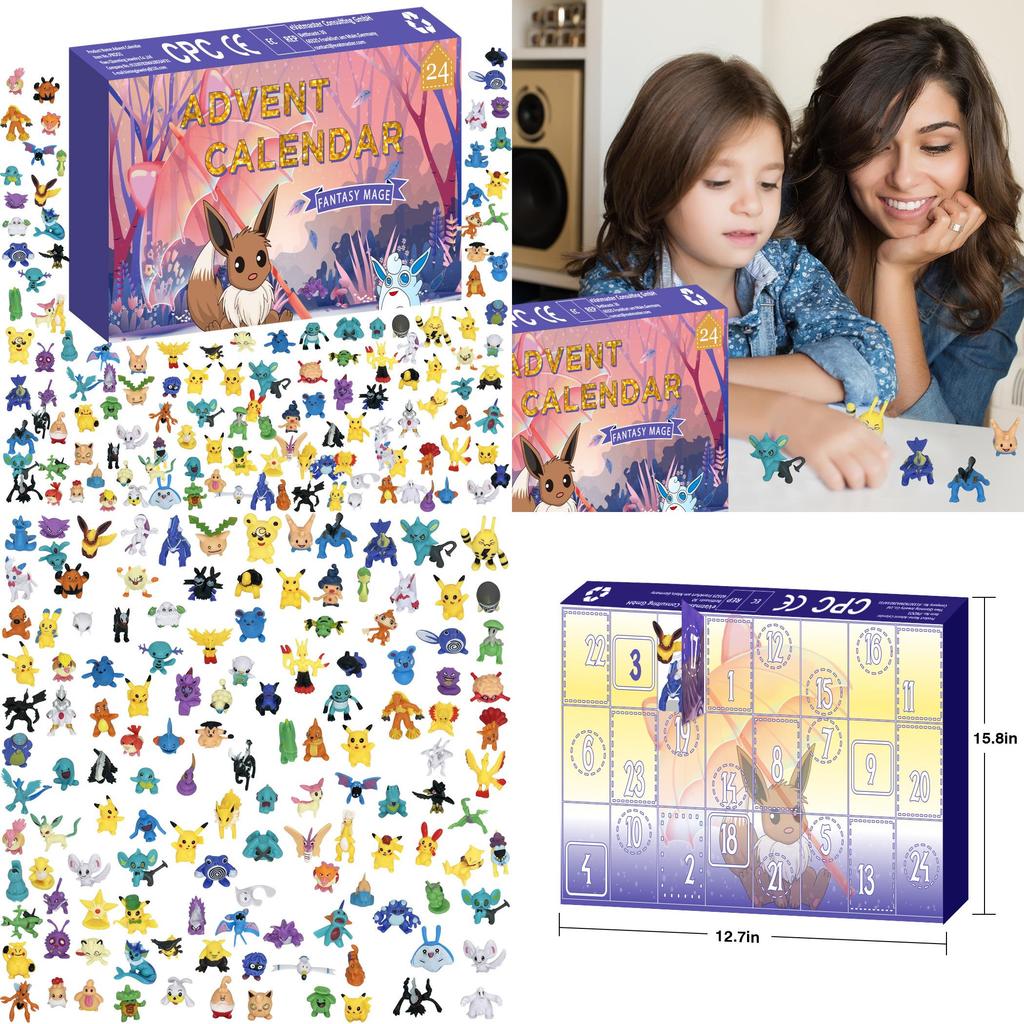 Christmas Countdown Blind Box With 24 Numbered Surprise Gifts 3d Dolls For Kids